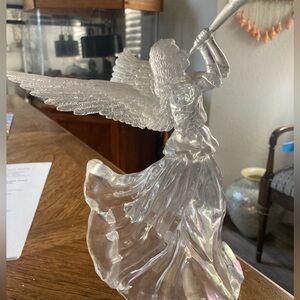 Clear Iridescent Glass Angel Figurine – Home Art Decor